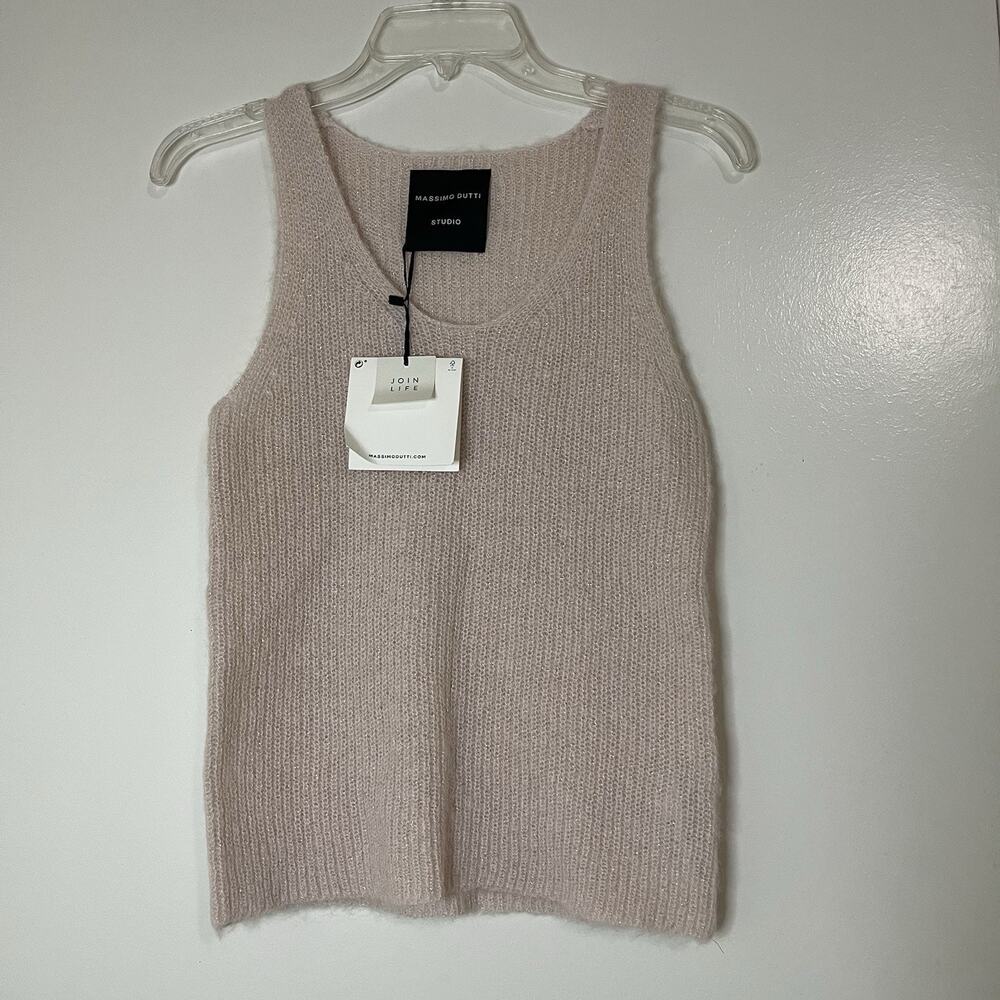 NWT Massimo Dutti Studio Alpaca knit beige tank sweater size medium